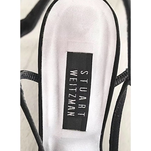 Stuart Weitzman Black Strappy Slingback HeSize 8.5B | Vintage Evening Sandals - Picture 6 of 8